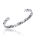 2020 Hot Selling 6mm Titanium Steel Lettering Cuff Bracelet Jewelry